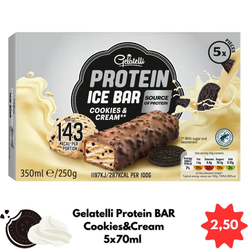 Gelatelli Protein BAR Cookies&Cream