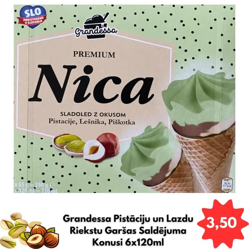 Grandessa Pistāciju un Lazdu Riekstu Konusi