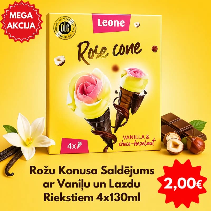 Leone Rožu Konuss Vaniļa-Lazdu rieksti