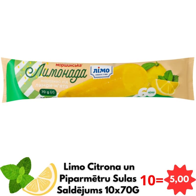 Limo Citrona un Piparmētru Sulas Saldējums