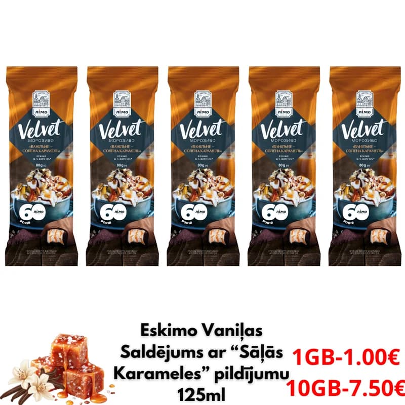 Velvet Eskimo Vaniļas ar Sāļās Karameles pildījumu