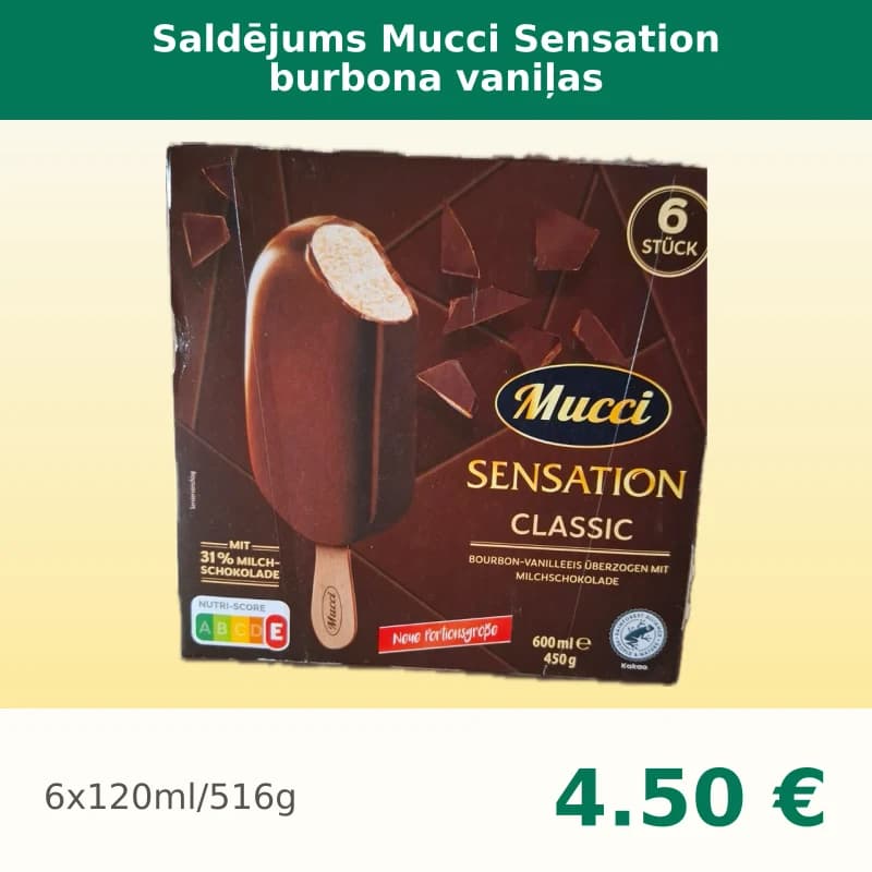Saldējums Mucci Sensation burbona vaniļas