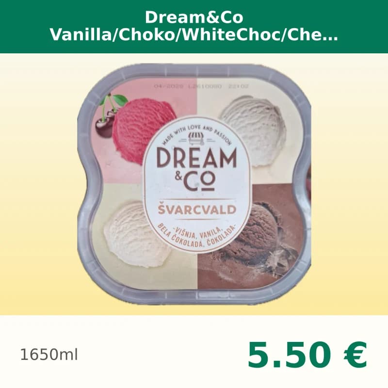 Dream&Co Vanilla/Choko/WhiteChoc/Cherry