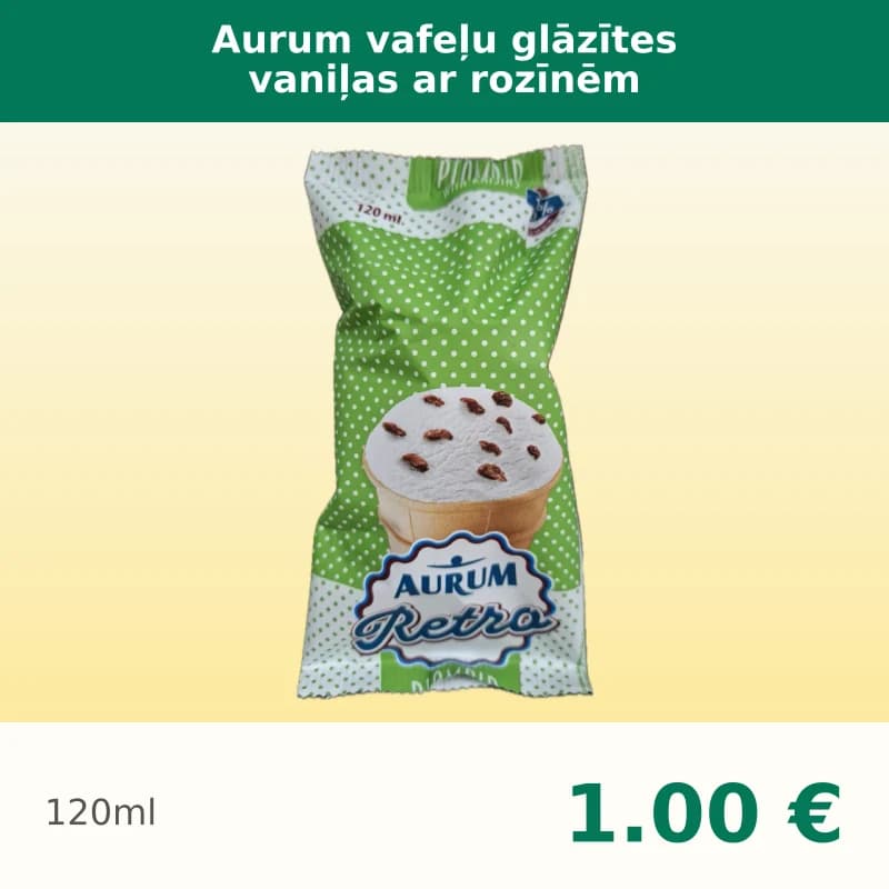 Aurum vafeļu glāzītes vaniļas ar rozīnēm