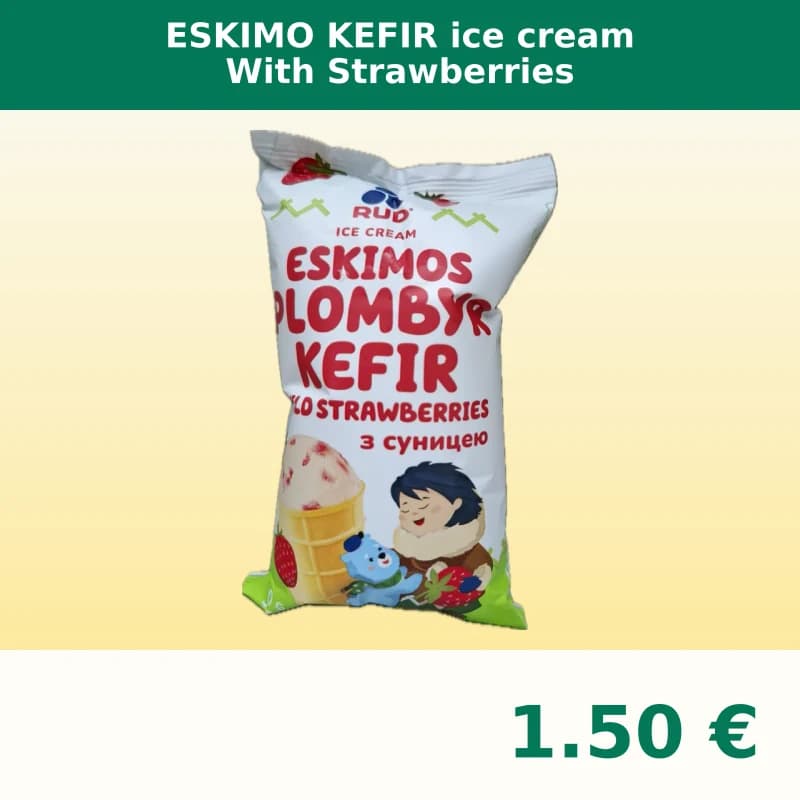 ESKIMO KEFIR ice cream With Strawberries