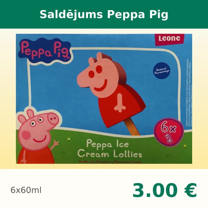 Saldējums Peppa Pig