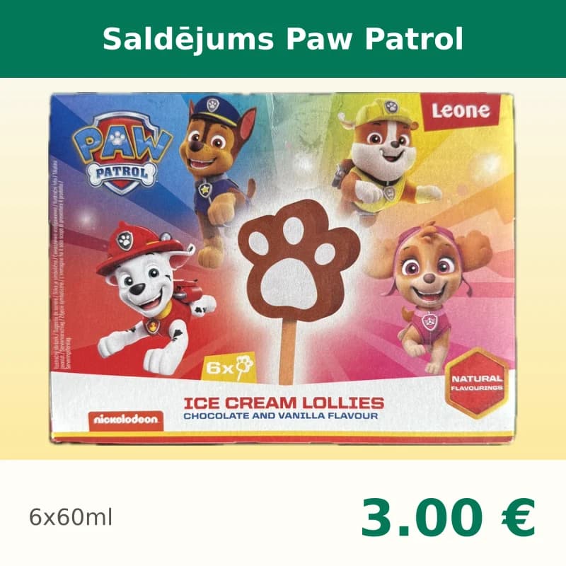 Saldējums Paw Patrol