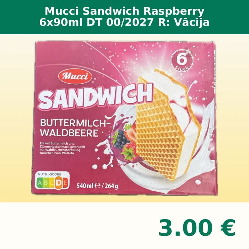Mucci Sandwich Raspberry 6x90ml DT 00/2027 R: Vācija
